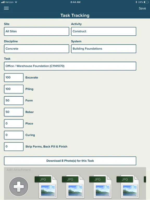 Ảnh chụp màn hình của ProjectFIT iPad