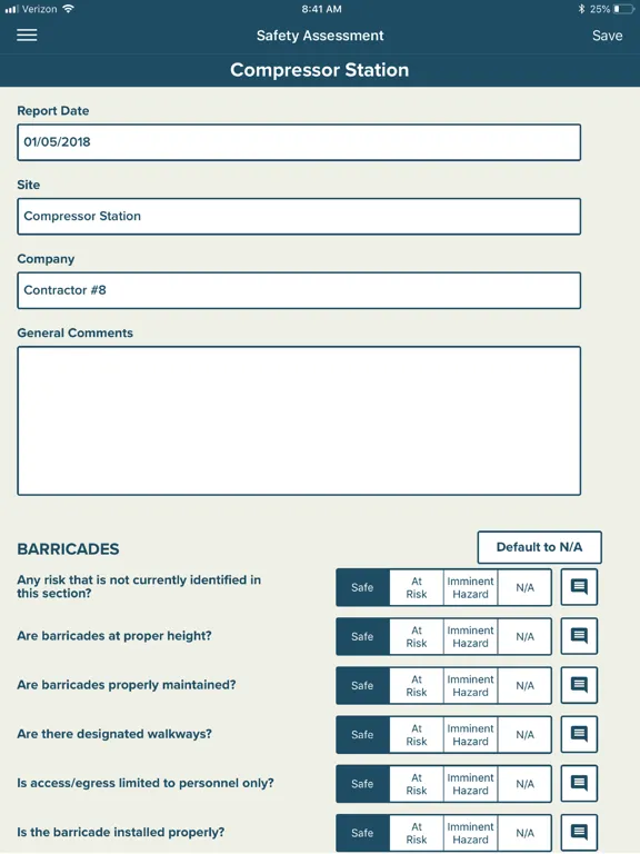 Ảnh chụp màn hình của ProjectFIT iPad