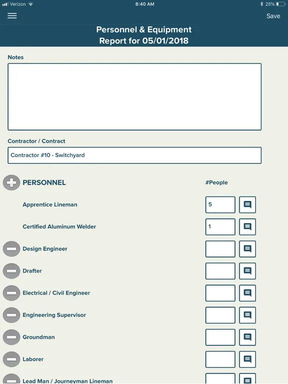 Ảnh chụp màn hình của ProjectFIT iPad