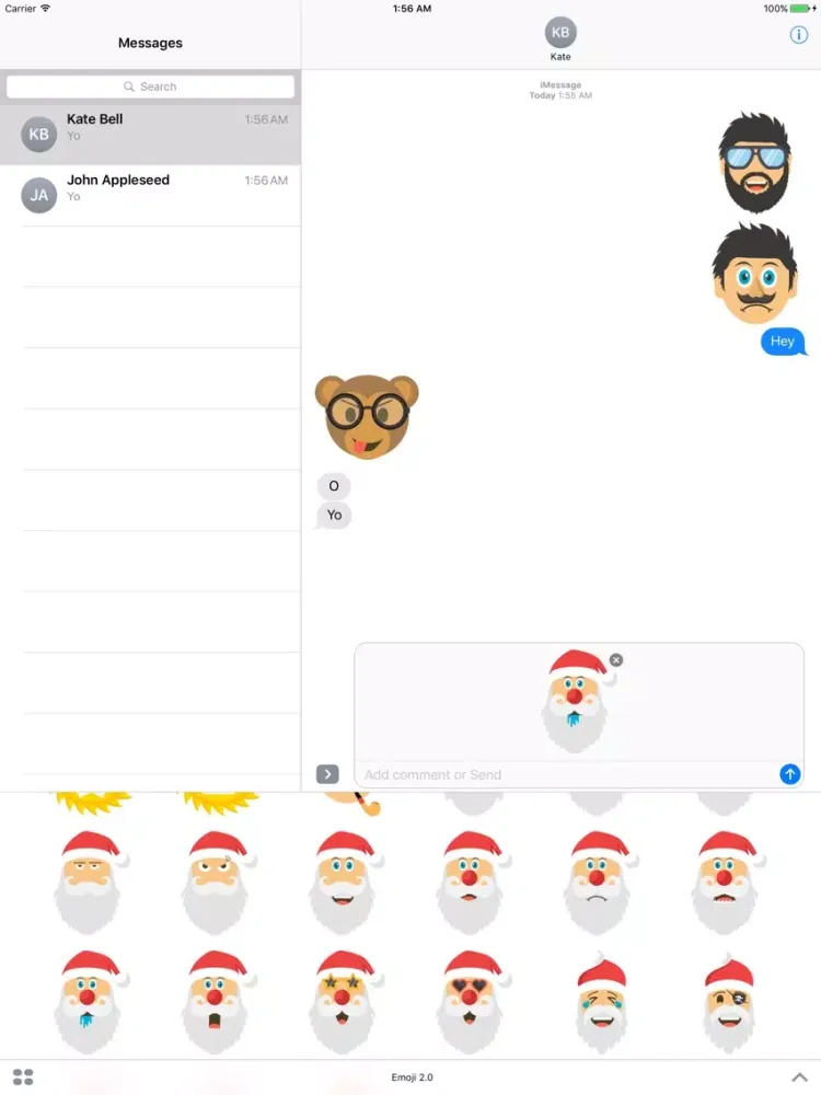 Tangkapan skrin Emoji 2.0 - Extra Moji Stickers for iMessage iPad 
