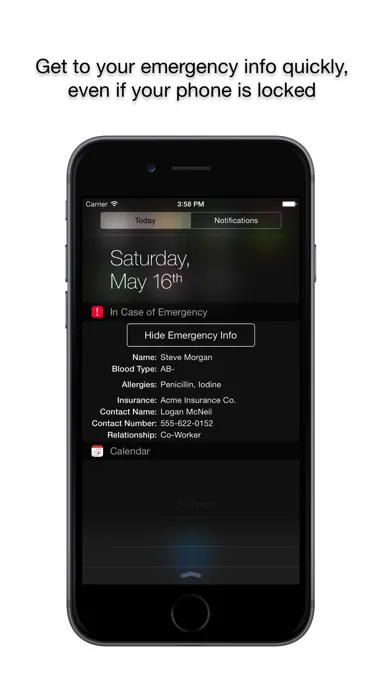 Captures d'écran de ICE - Emergency contact widget, view ICE information from lock screen