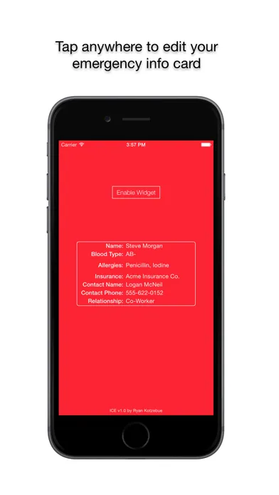 Captures d'écran de ICE - Emergency contact widget, view ICE information from lock screen