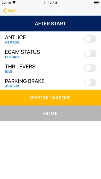Tangkapan layar A340 Checklist