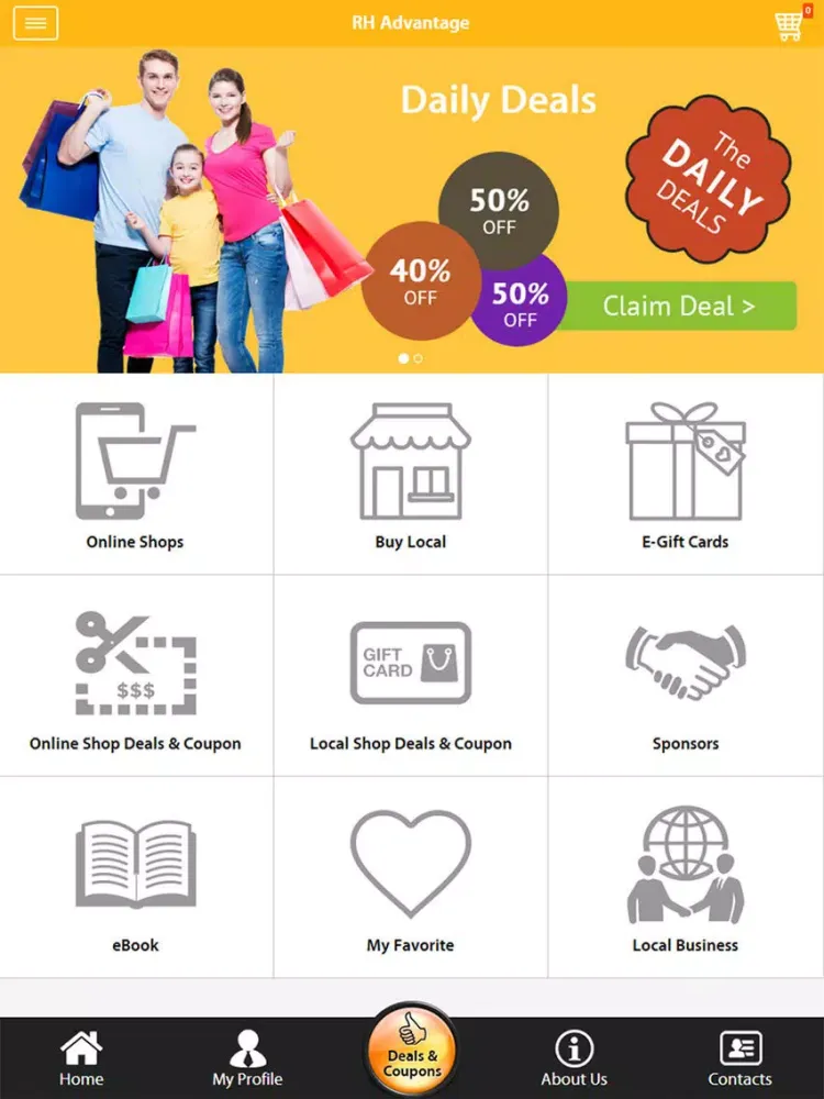Ảnh chụp màn hình của RH Advantage Rewards iPad 