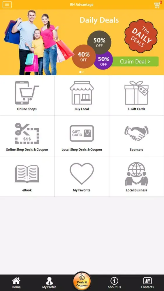 Ảnh chụp màn hình của RH Advantage Rewards