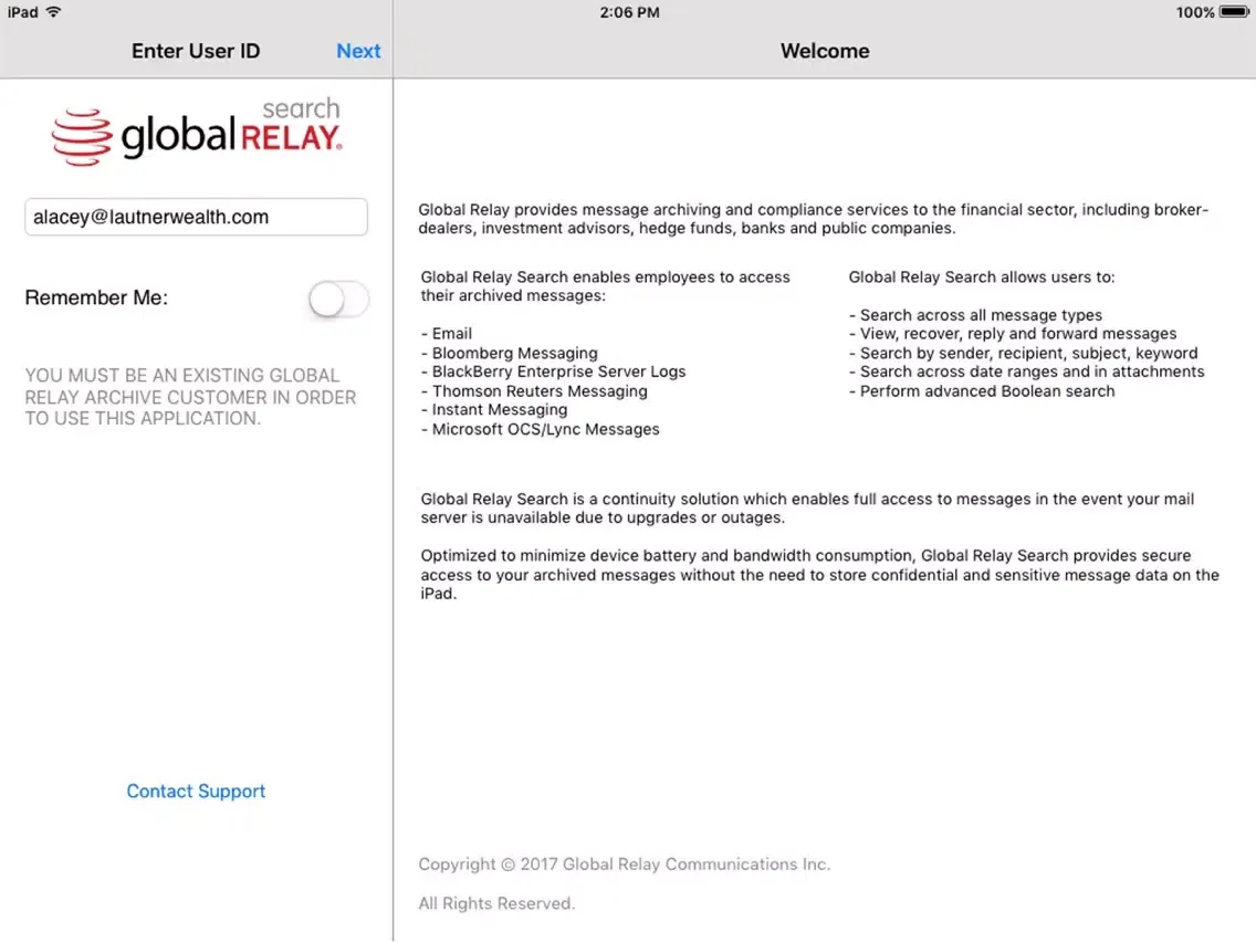 Captures d'écran de Global Relay - Search iPad 