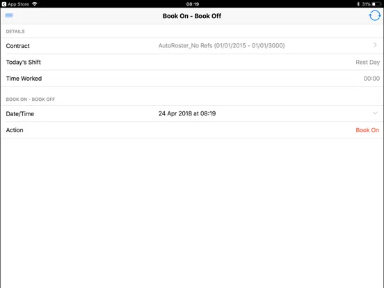 Tangkapan layar GRS Mobile iPad 