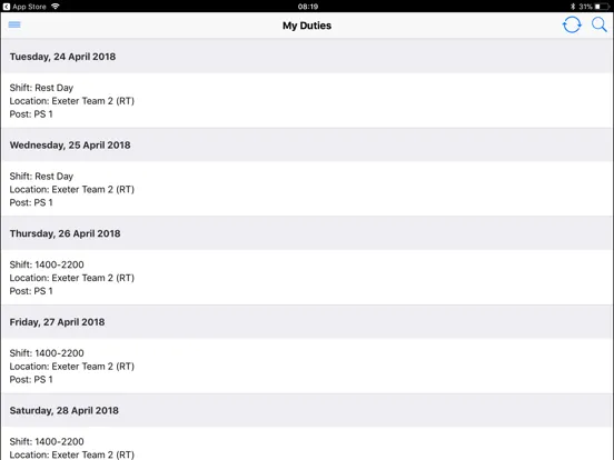 Tangkapan layar GRS Mobile iPad 