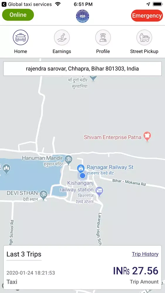 Ảnh chụp màn hình của Global taxi