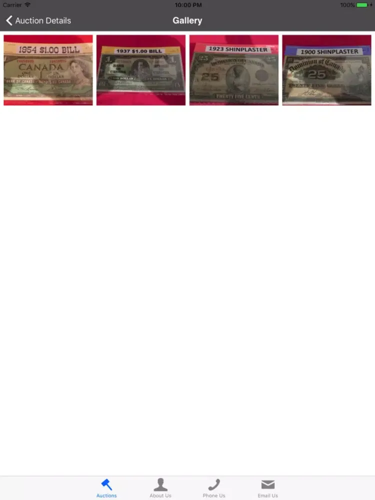 Bill Klassen Auction Calendar iPad 应用截图