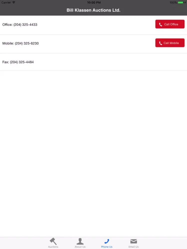 Bill Klassen Auction Calendar iPad 应用截图