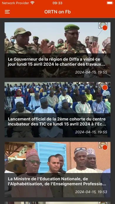 Captures d'écran de ORTN Télé Sahel
