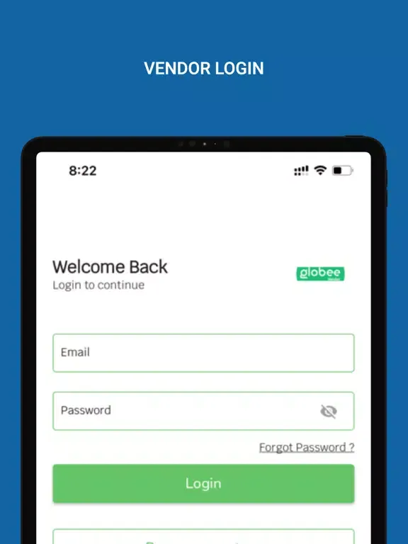 Globee Vendor iPad  স্ক্রিনশট