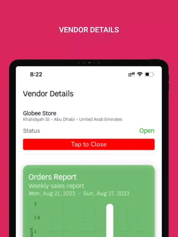 Globee Vendor iPad  স্ক্রিনশট