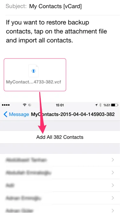 My Contacts Backup স্ক্রিনশট