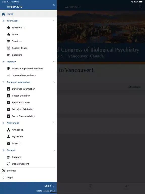 WFSBP 2019 iPad 應用截圖