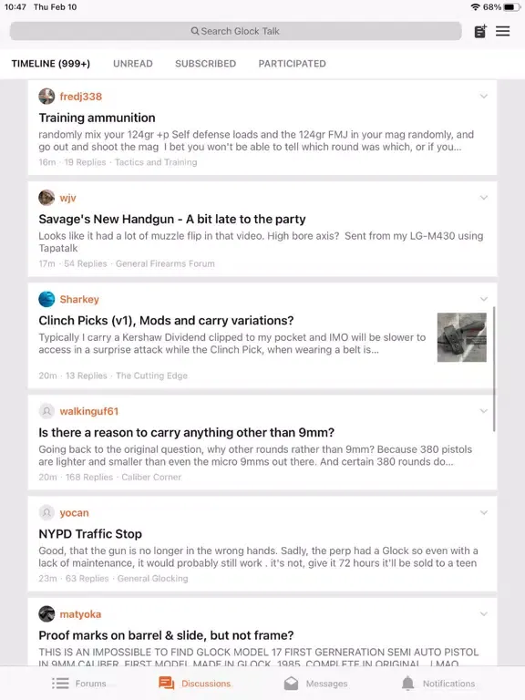 Glock Talk iPad  Screenshots
