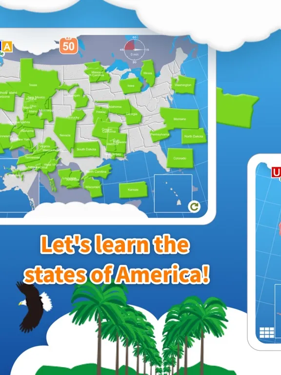 USA Map Puzzle HD iPad  স্ক্রিনশট