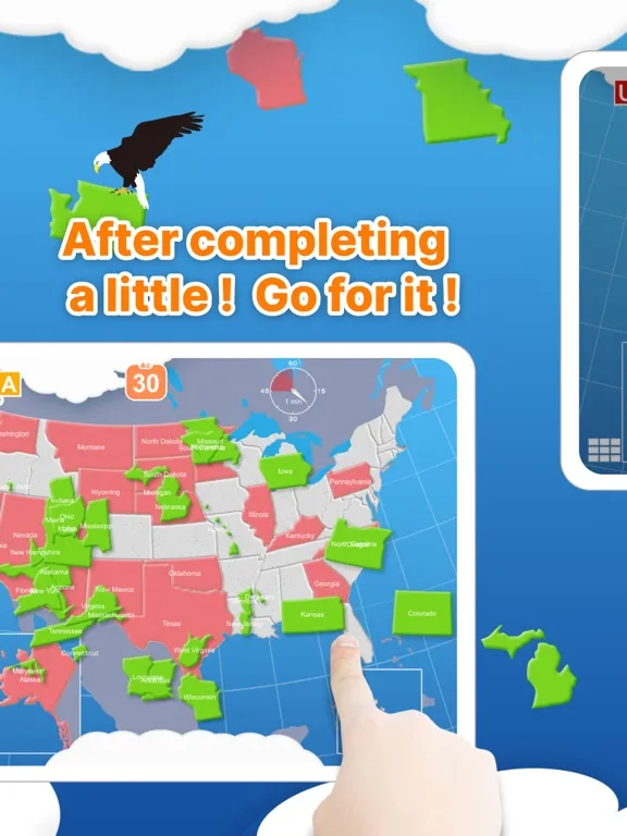 USA Map Puzzle HD iPad  স্ক্রিনশট