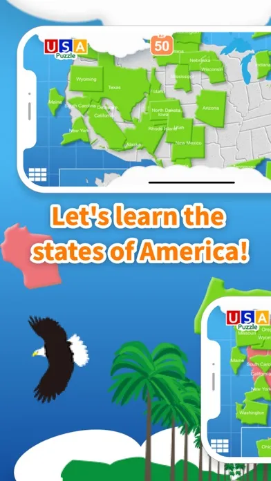 USA Map Puzzle HD স্ক্রিনশট