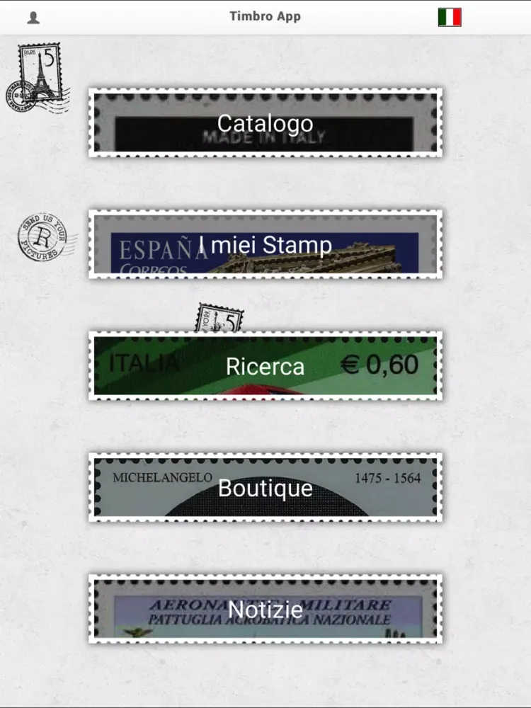 Italia francobolli, Filatelia iPad 應用截圖