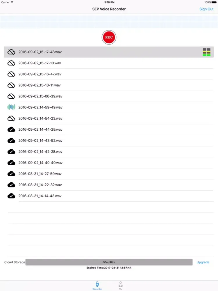 SEP Voice Recorder iPad 应用截图