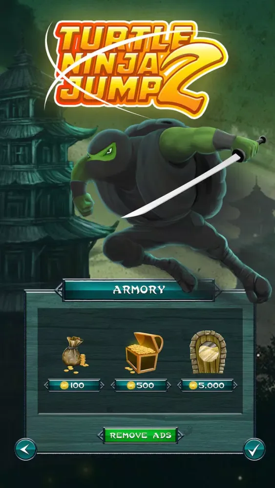 ภาพหน้าจอของ Turtle Jump 2-Ninja Style