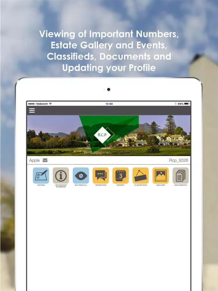 Residential Community Portal iPad  스크린샷