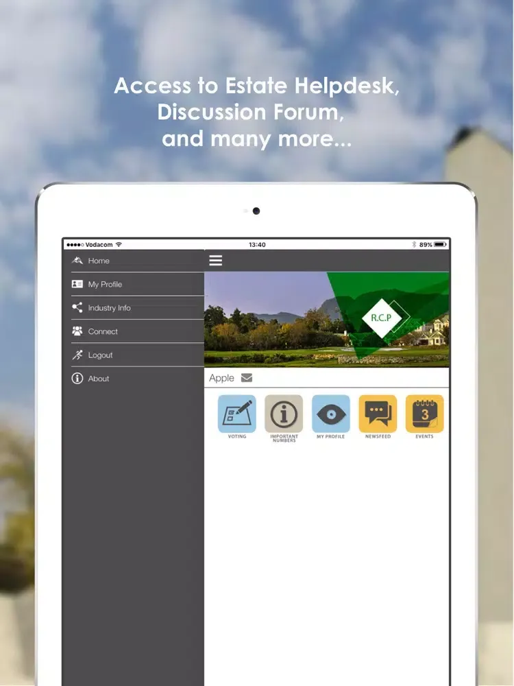 Residential Community Portal iPad  스크린샷