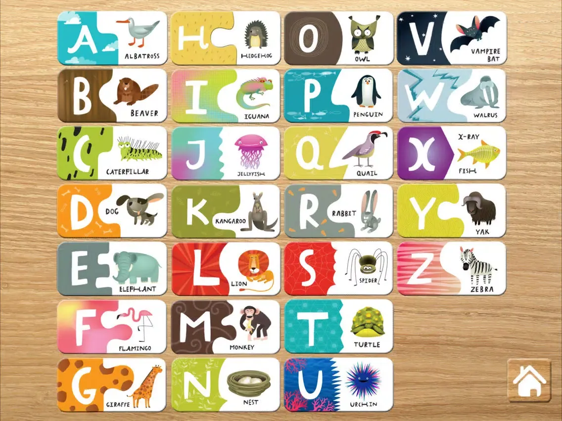 Ảnh chụp màn hình của ABC Animal Puzzle. iPad 