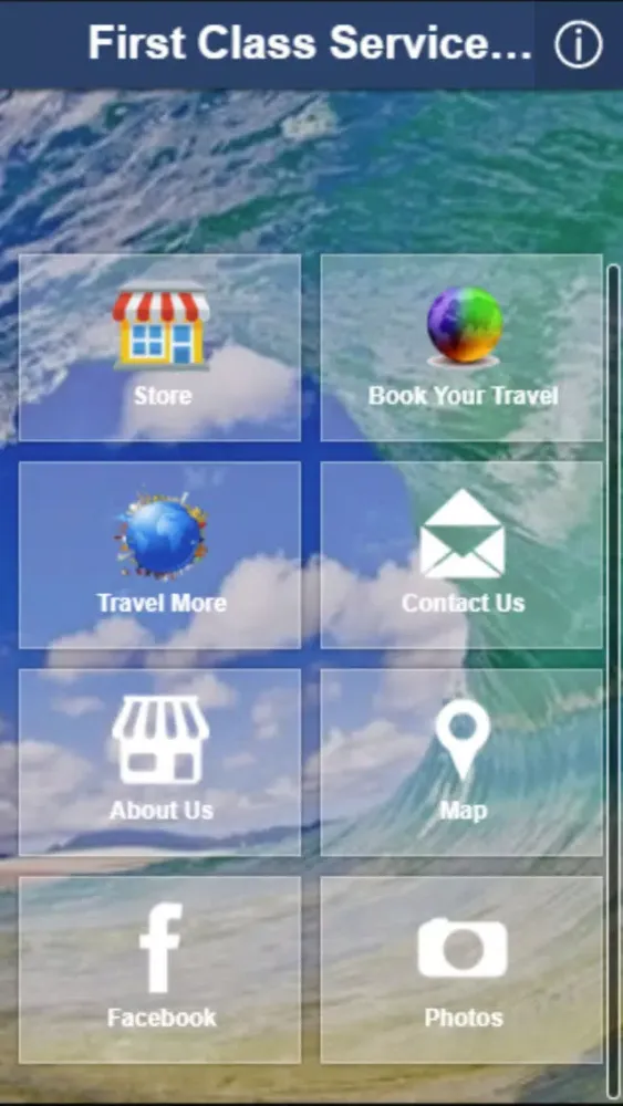 Capturas de tela do First Class Service Travel App