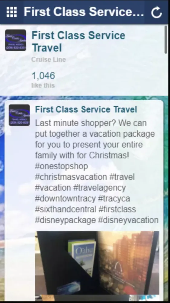 Capturas de tela do First Class Service Travel App