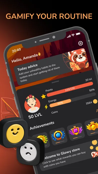 Capturas de tela do Glowy: Gamify Tasks and Habits
