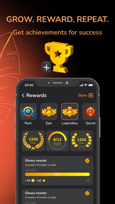 Capturas de tela do Glowy: Gamify Tasks and Habits