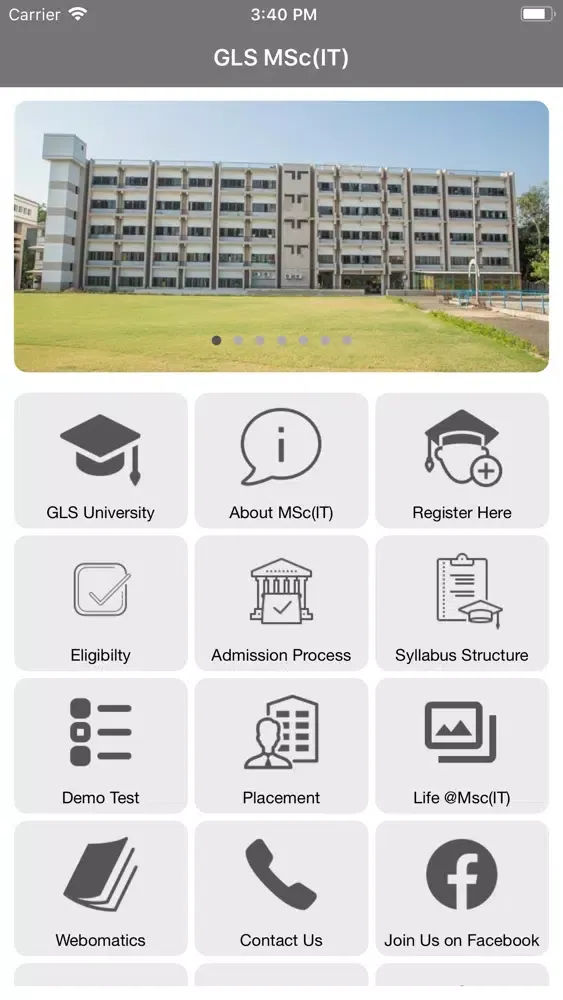Ảnh chụp màn hình của GLS MSc (IT)