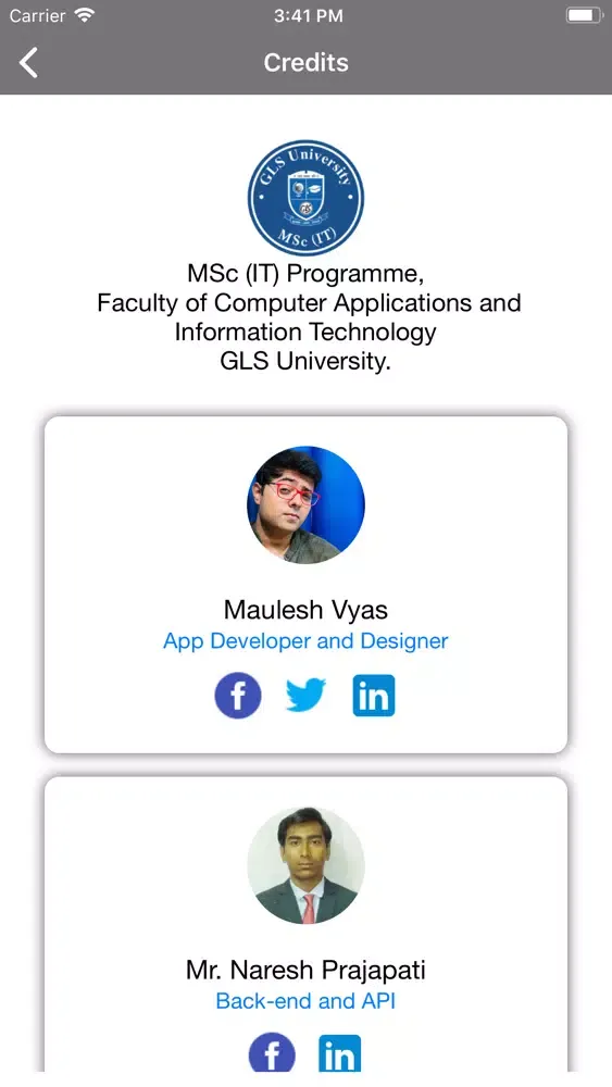 Ảnh chụp màn hình của GLS MSc (IT)