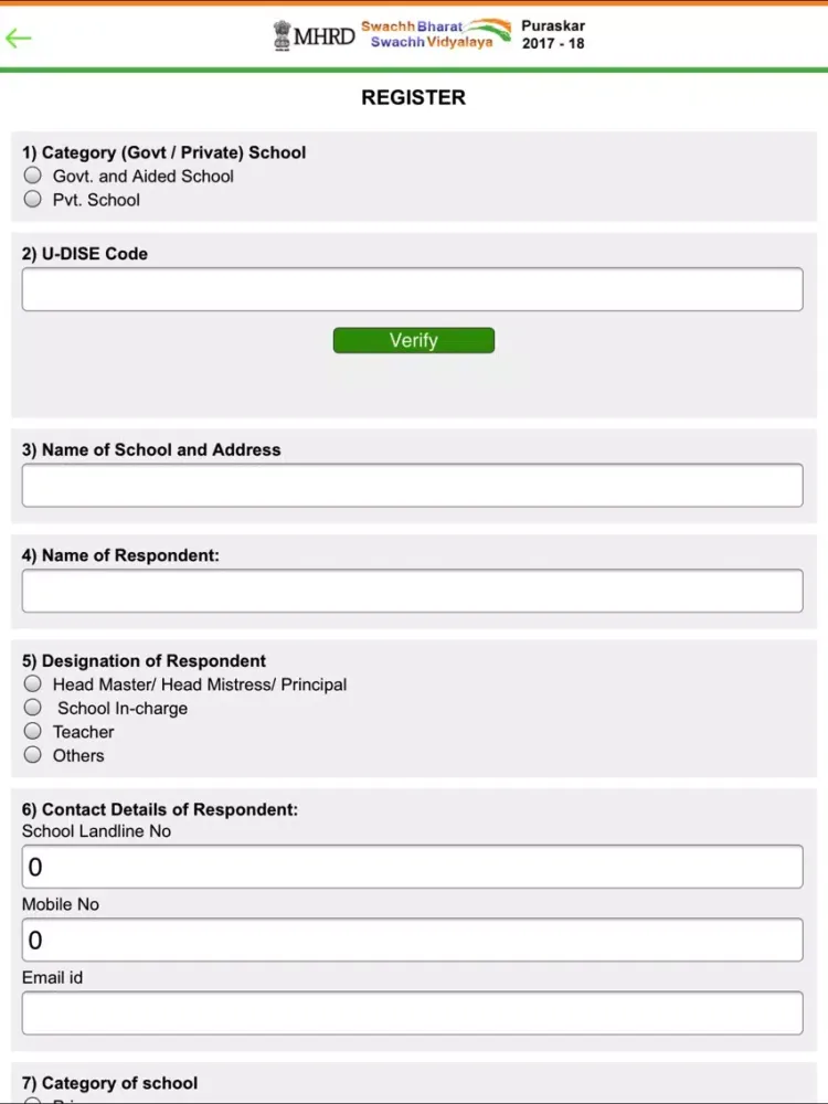 Zrzuty ekranu Swachh Vidyalaya Puraskar-2017 iPad 