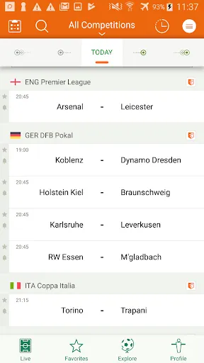 Futbol24 soccer livescore app سکرین شاٹس