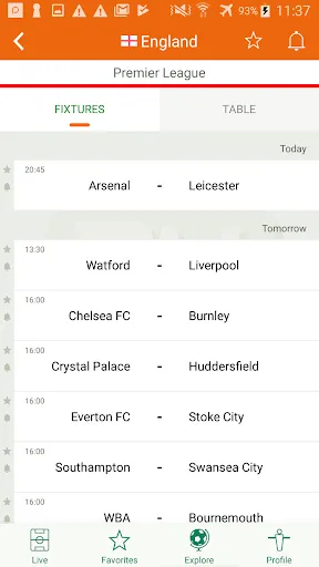 Futbol24 soccer livescore app سکرین شاٹس