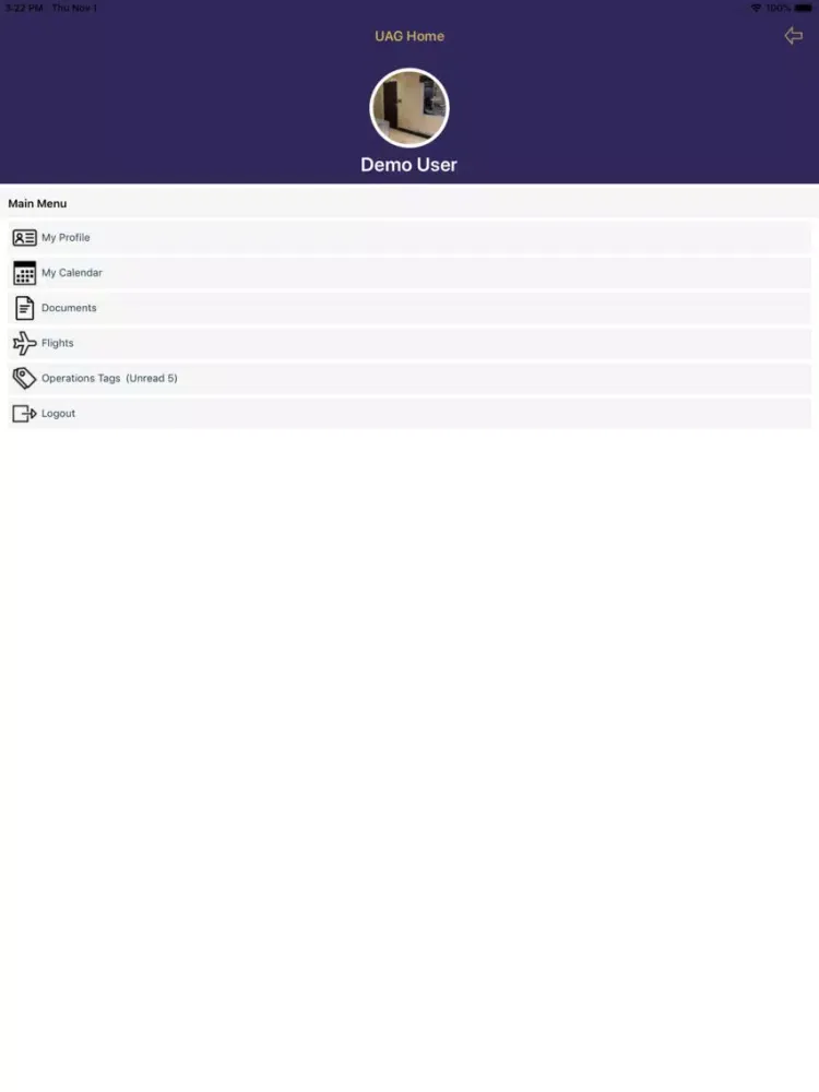 Zrzuty ekranu United Aviation Group iPad 