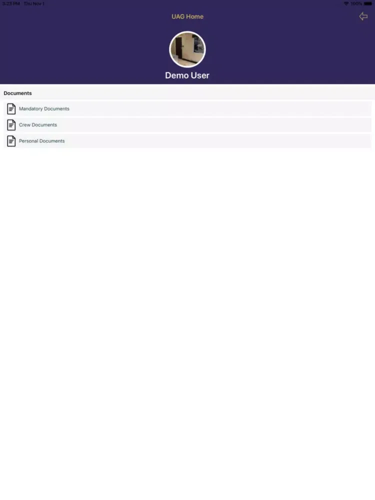 Zrzuty ekranu United Aviation Group iPad 