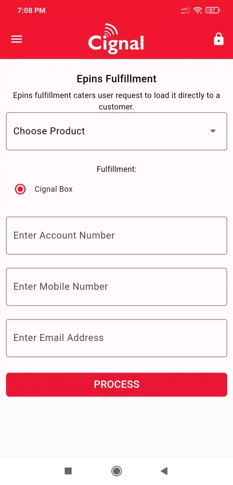 Tangkapan layar Cignal Retailer App