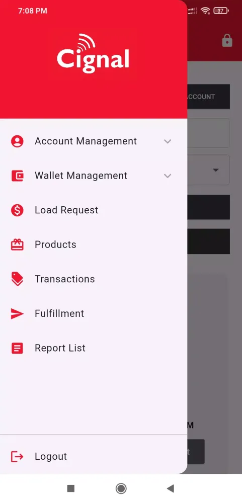 Tangkapan layar Cignal Retailer App