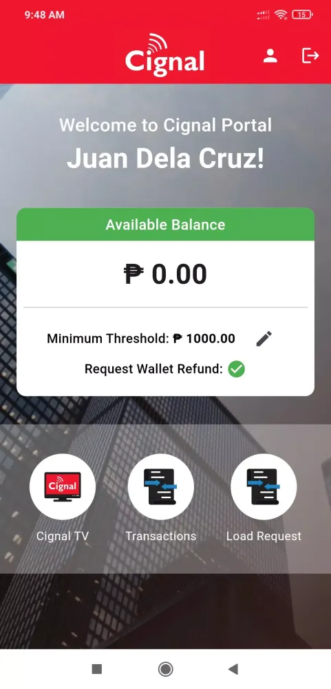 Tangkapan layar Cignal Retailer App