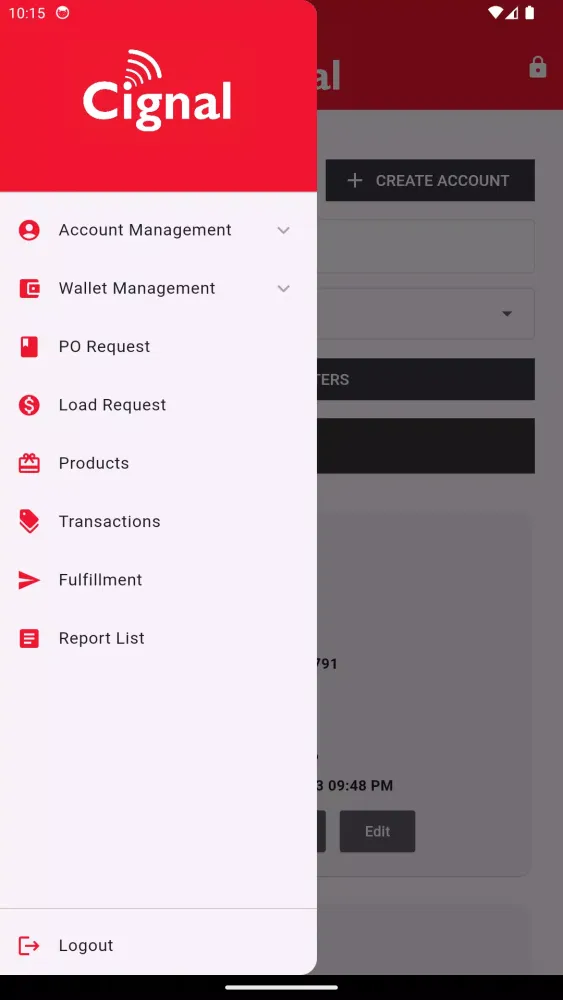 Tangkapan layar Cignal Retailer App