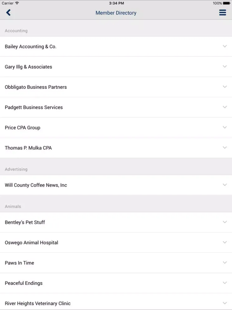 Скриншоты Oswego Chamber of Commerce iPad 