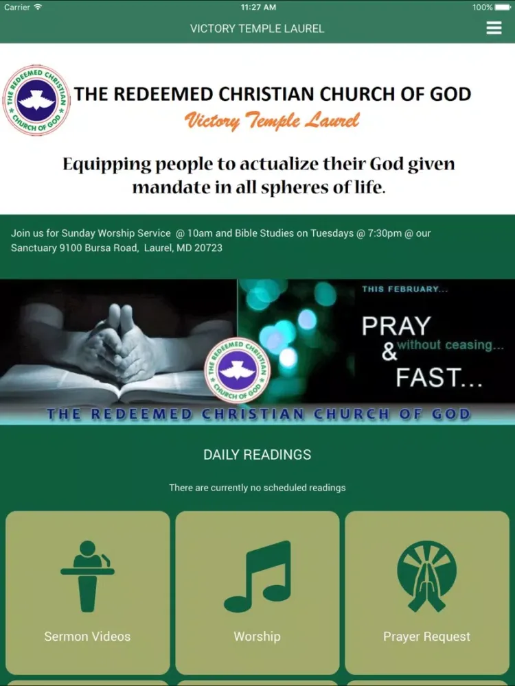 RCCG Victory Temple Laurel iPad  Screenshots