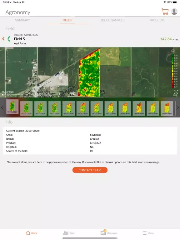 Tangkapan layar CFE Grower Portal iPad 