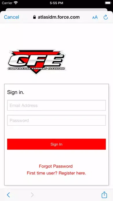 Tangkapan layar CFE Grower Portal