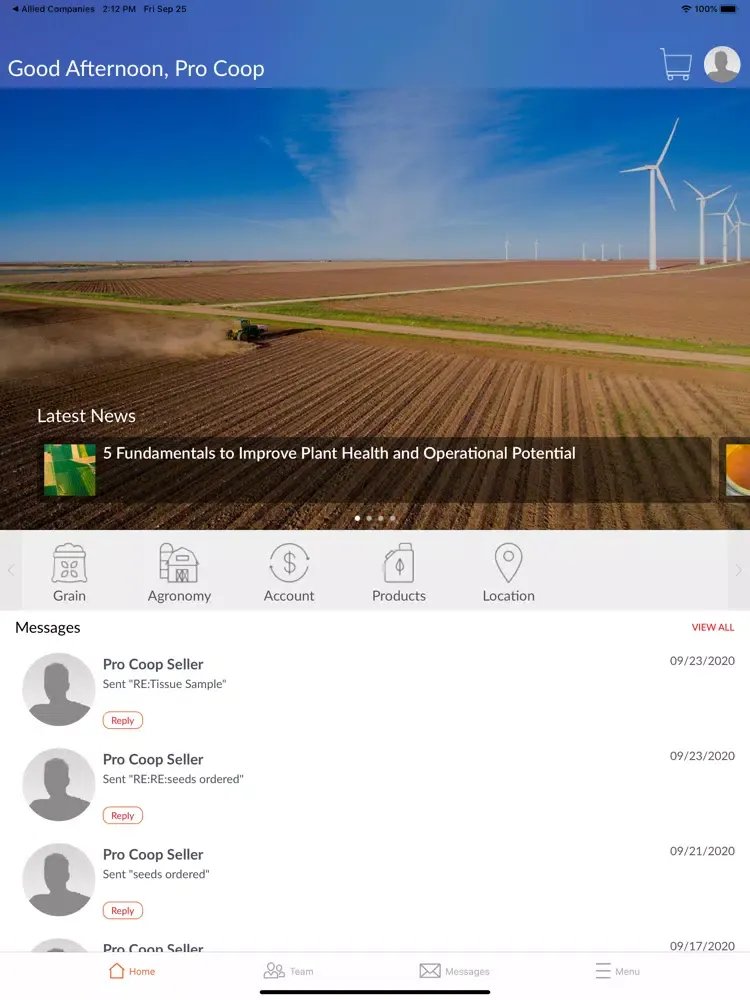 Zrzuty ekranu PRO Co-op Ag Center MT iPad 